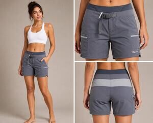 Level Six Women’s 14 Gray Neoprene Hybrid Board Shorts Paddle Kayak Surf Shorts